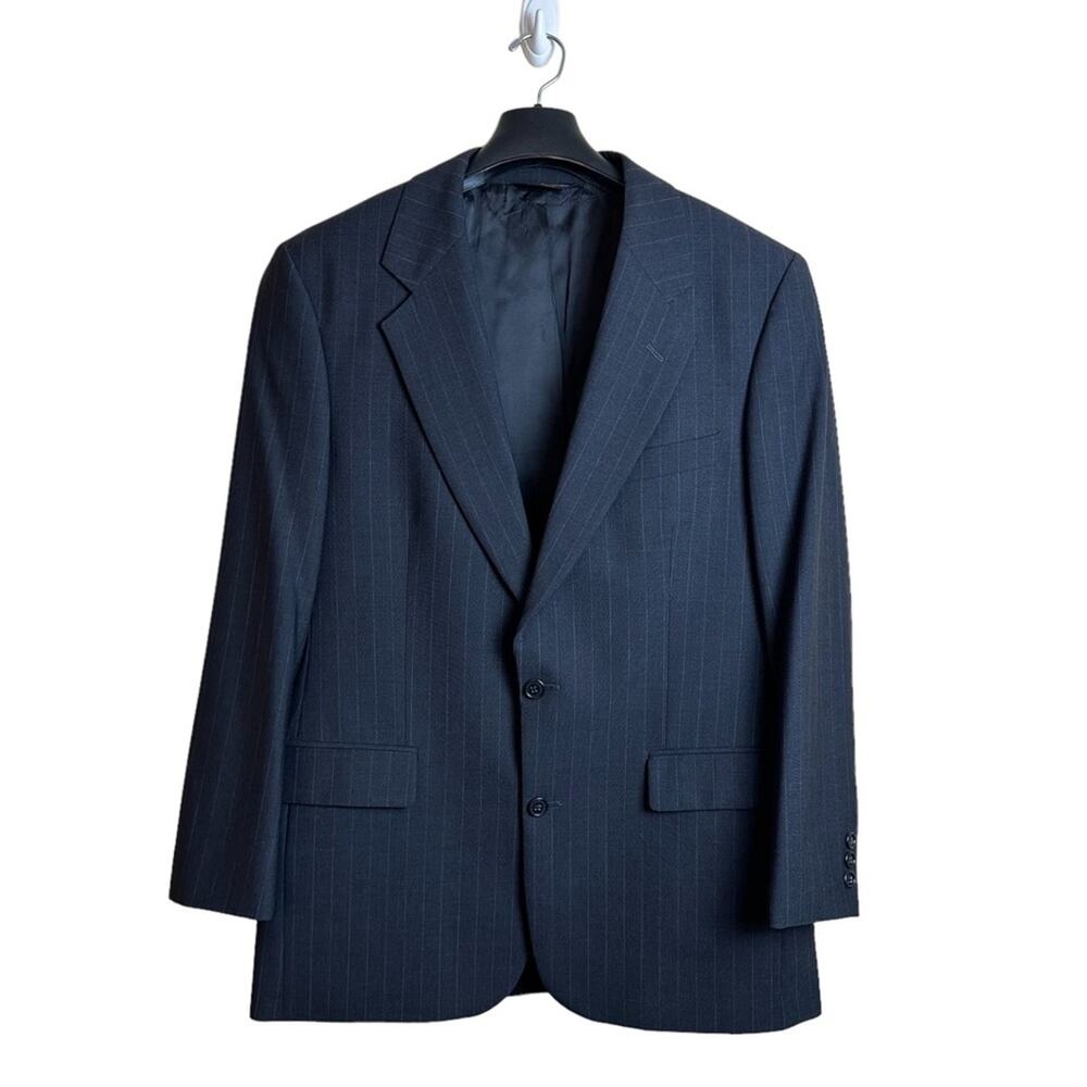 Brooks Brothers Brooksease Men's Wool Sports Coat Blazer 40R Gray Pinstripe